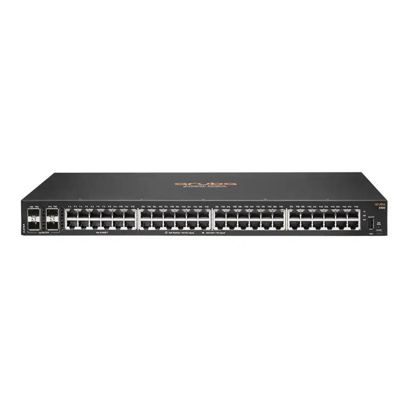 HPE Aruba 6100 48G 4SFP+ Switch - Commutateur - Géré - 48 x 10 - 100 - 1000 + 4 x 1 Gigabit - 10 Gigabit ... (JL676AABB)_1